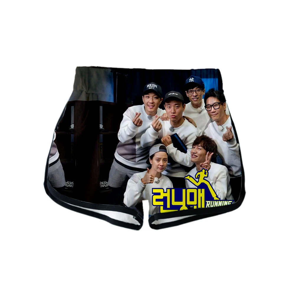 

Running Man Korea TV Reality Show 3D Tracksuit Women Two Piece Set Summer Short Sleeve Crop Top+Shorts Girls Casual Streetwear