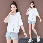 Женская футболка с круглым вырезом, свободная футболка с коротким рукавом, в Корейском стиле, лето 2021