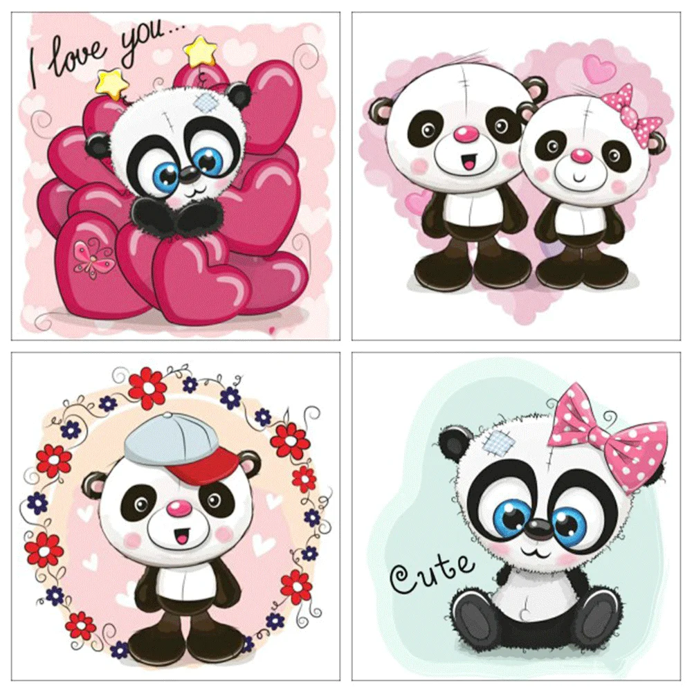 

HUACAN 5D DIY Diamond Painting Panda Full Diamond Embroidery Animal Mosaic Rhinestones Picture Wall Painting
