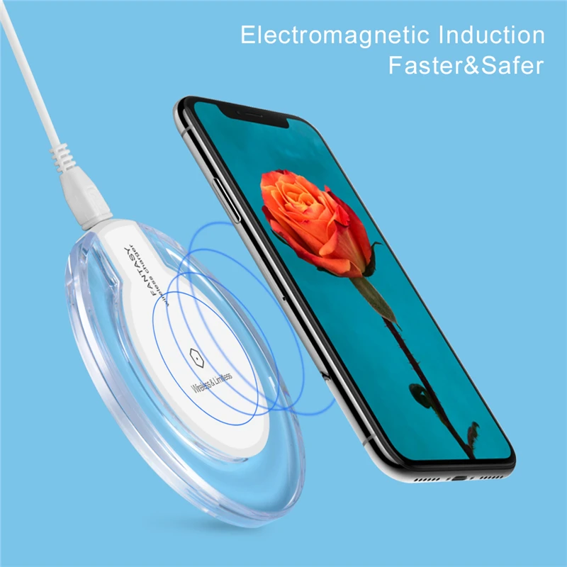 

Ultra-thin Crystal Wireless Charger Fast Wireless Base Charging Led Fast Charging Pad for The Smartphone
