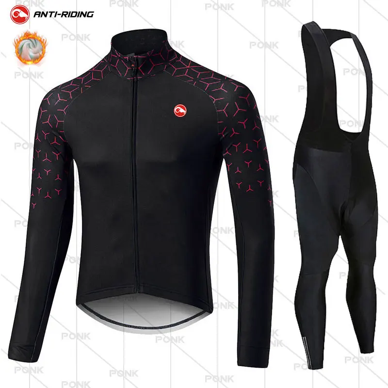 

2021 Winter Thermal Fleece Long Sleeve Cycling Jersey Set Ropa Ciclismo Bicycle Clothing MTB Bike Clothes ropa ciclismo hombre