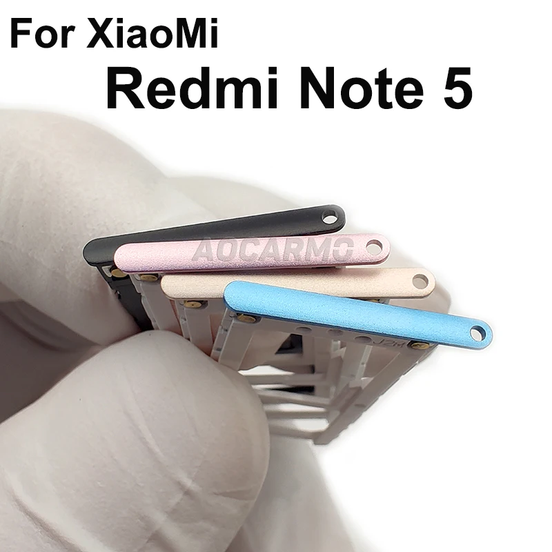 Aocarmo для XiaoMi Redmi Note 5 5A металлический пластиковый лоток Sim-карты MicroSD слот Держатель