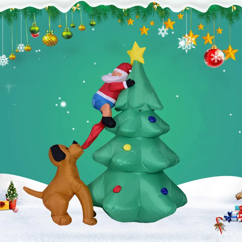 

1.8m inflatable Christmas tree, dog Santa Claus, fun toys, Christmas gifts, Christmas party accessories