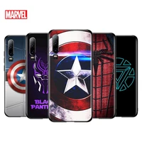 marvel superhero logo for huawei p40 p30 p20 p10 p9 p8 lite e mini pro plus 5g 2017 2019 silicone black phone case