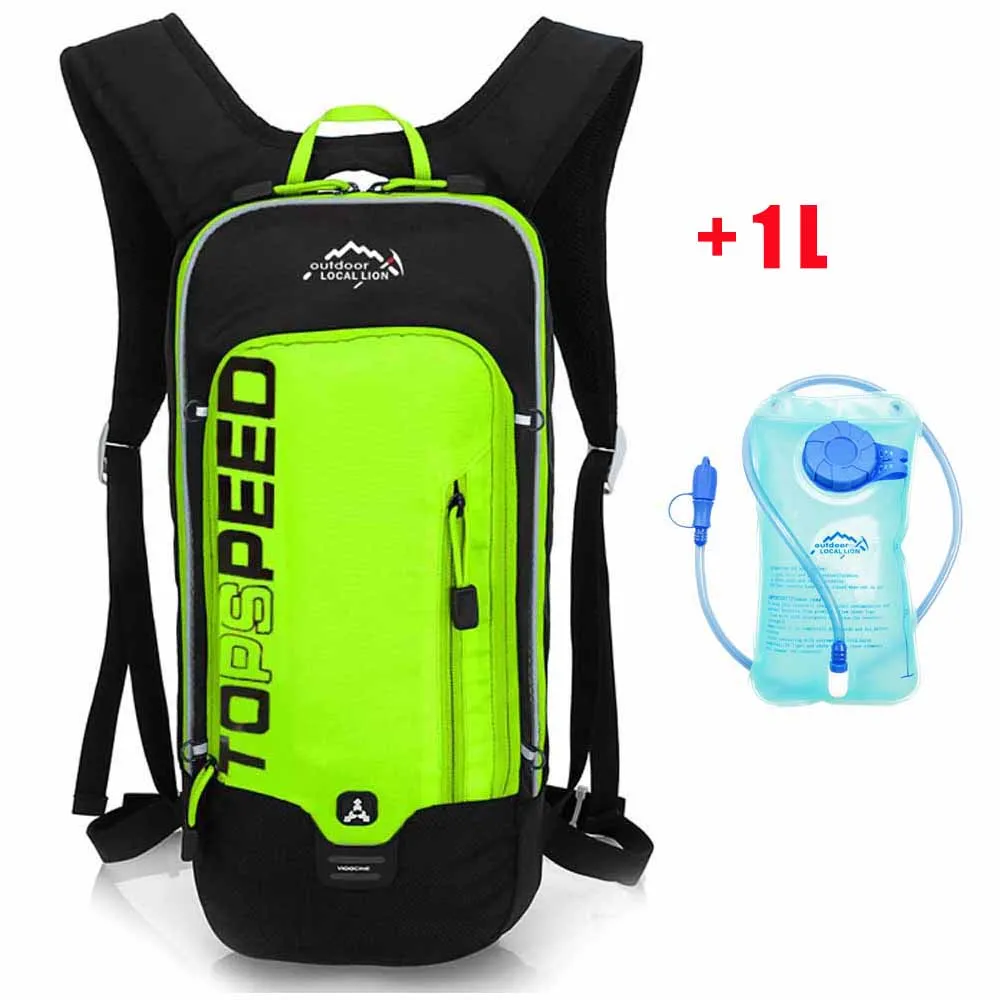 Green With 1L Открытый INOXTO 6L дышащий велосипедный рюкзак Водонепроницаемый Сверхлегкий велосипедный мешок горный велосипед Pannier mochila ciclismo Спорт на открытом воздухе - Цвет: Green With 1L