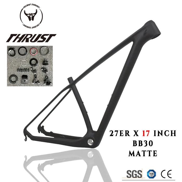 Тяга mtb карбоновая mtb рама 29er карбоновая велосипедная Рама 15 17 19 дюймов T1000 UD BSA BB30 углеродная рама mtb 29er для велосипедных деталей - Цвет: 27er 17 inch BB30