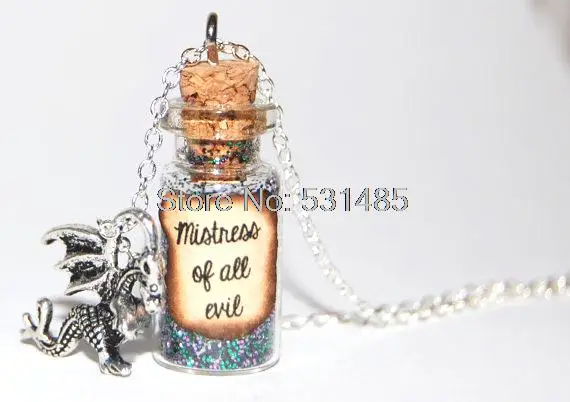 

Серебряное ожерелье ручной работы с изображением стеклянной бутылки, 12 шт./лот