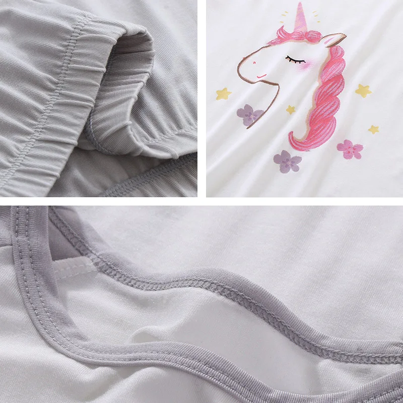 

Cartoon Dinosaur Unicorn Kids Pajamas Girl Boy Sets Summer 2021 Cotton Sleepwear Suit Children's Clothing Boys Home Wear