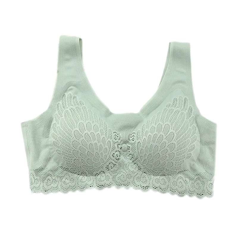 

Emulsion Padded Bra Seamless Women Lace Soft Thin Push Up Underwear Comfortable Sleep Top Vest Bras Bralette