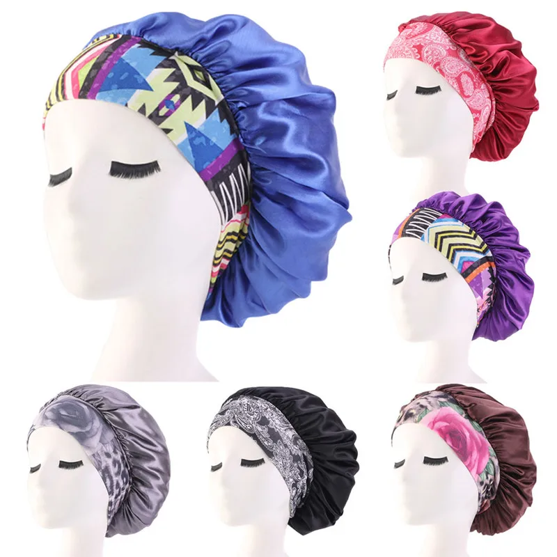 Новая мода Большой Размеры атласная шелковая шляпа сна Ночной колпак головки