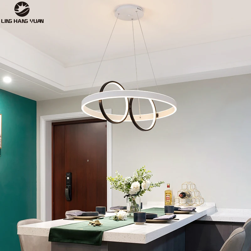 Kopen Moderne Led Hanglamp Voor Keuken Bar Decor Lights 110V 220V Aluminium Lustre Hanglamp Voor Eetkamer Opknoping Verlichting