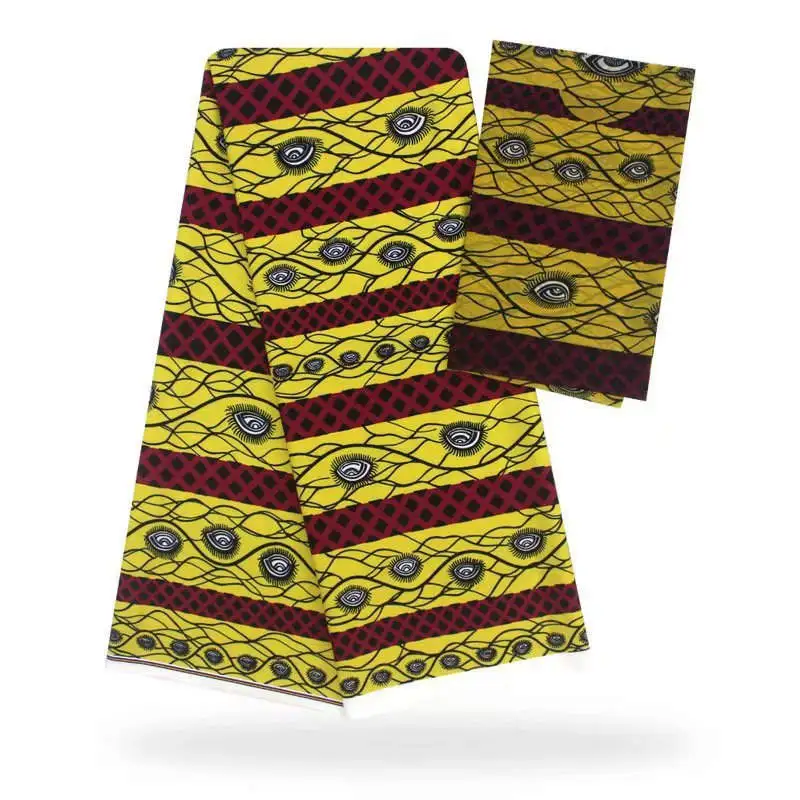 Black Hot sale Gahna Style satin silk fabric with organza African wax design! J61785 - Color: Black