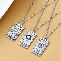 stainless steel necklace astrology divination amulet fortune star moon sun heart world pendant chain necklace jewelry gifts