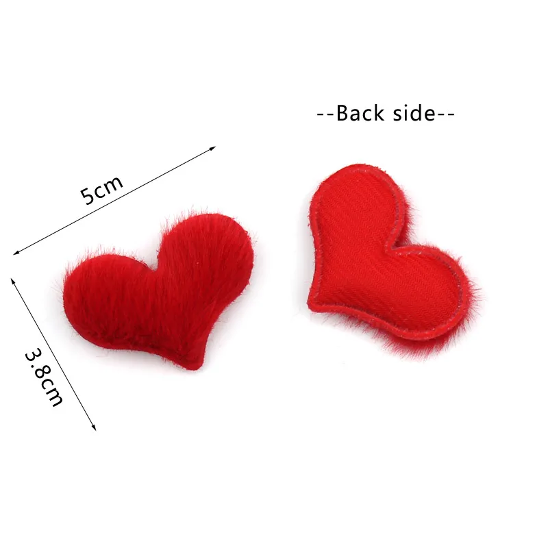 Аппликации с плюшевой подкладкой в виде сердца для детей 24 шт. 3 8*5 см заколка