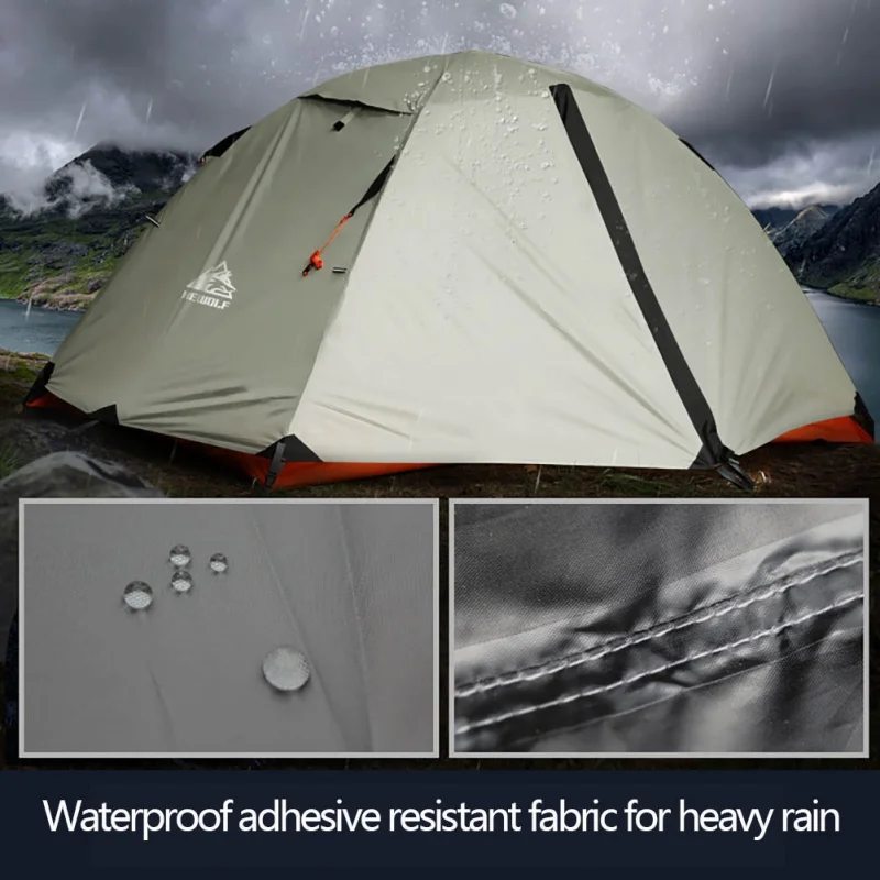 

Tent Double Layer Backpacking Tent 3-4 Season 1-2-person Aluminum Rod Windproof Waterproof for Camping Hiking Travel Hot Sale