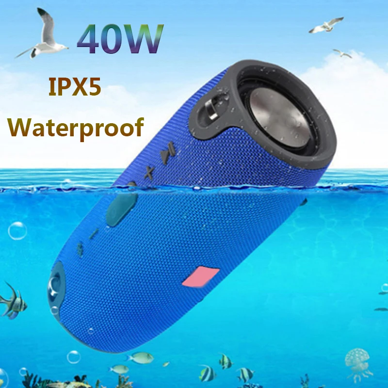 

Big Power 40W Bluetooth Speaker FM Radio Waterproof Portable Column Super Bass Stereo Subwoofer Comuter PC sound box BT AUX TF