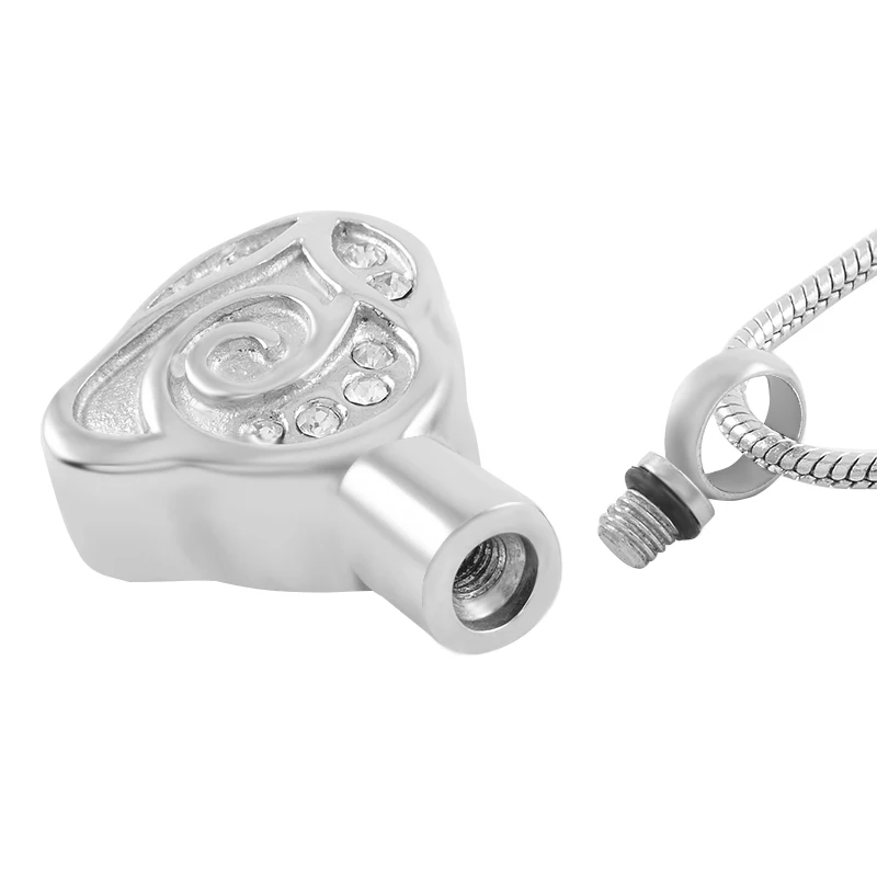 

IJD9364 Stainless Steel Rose Shape Cremation Pendant Ashes Memorial Urn Necklace For Women Keepsake Funeral Jewelry