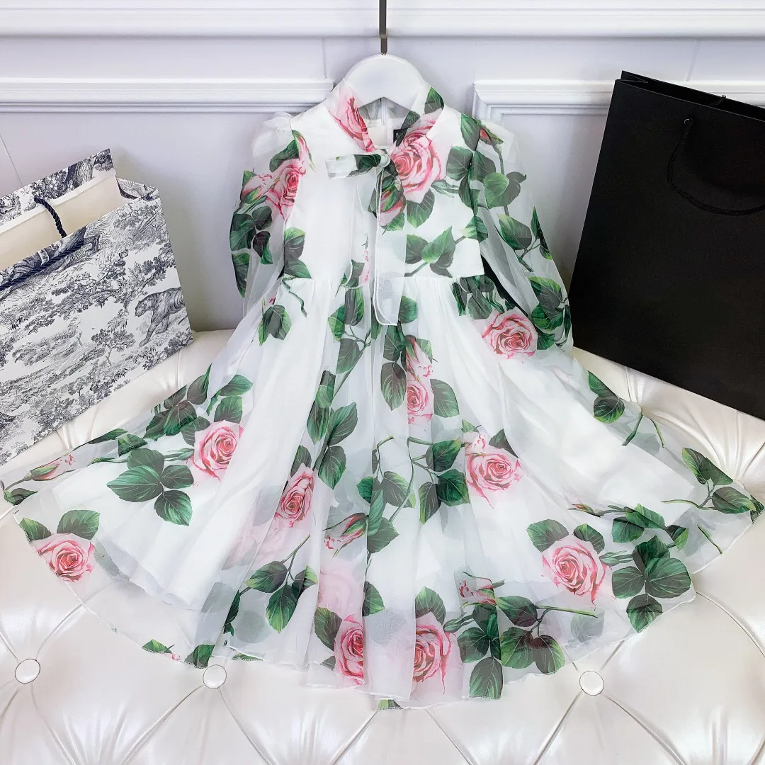 

Платье для девочек, с классическим принтом, 7 точек, на весну и лето, 2021