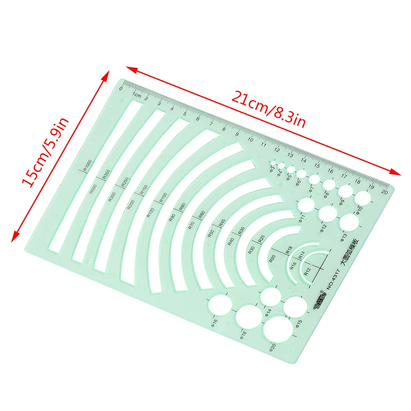 

Plastic Students Resin Template Ruler Stencil Measuring Tool For Drawing Many Size Round Circle Template Geometric Ruler