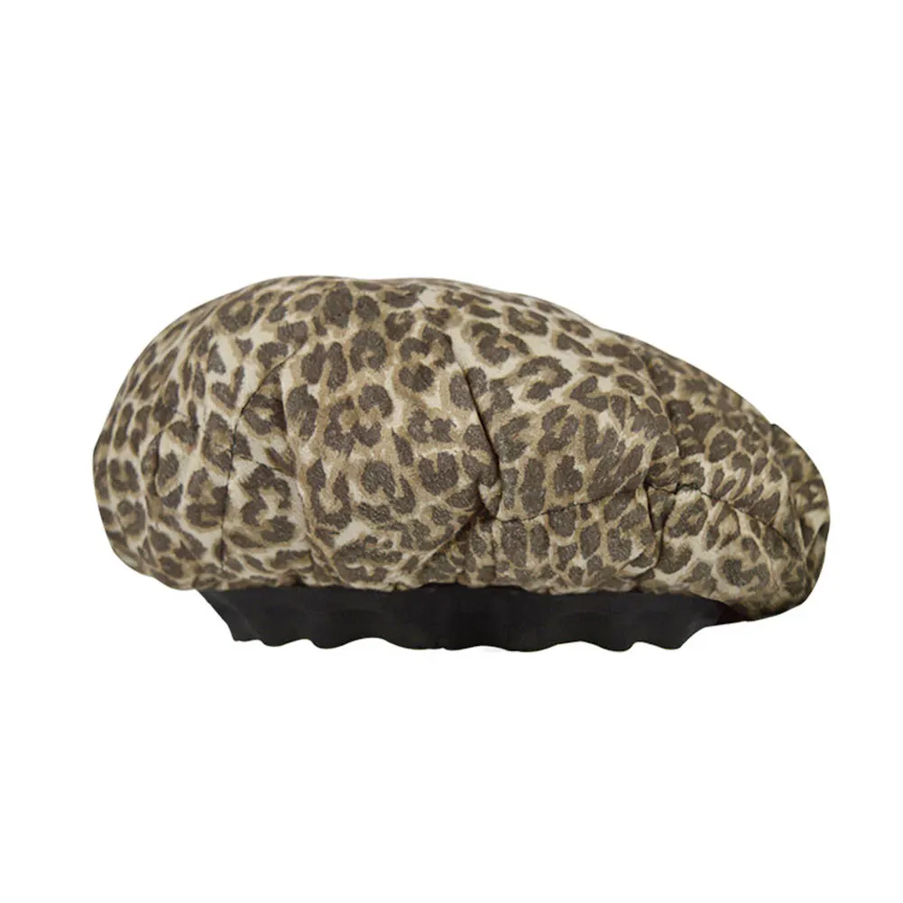 

Reusable Steaming Deep Conditioning Universal Travel Hair Care Reversible Microwavable Portable Cordless Heat Cap Leopard Print