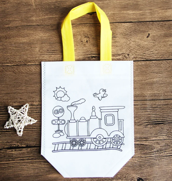 10 шт случайный узор DIY Ручная роспись тканевые сумки для детей граффити живопись