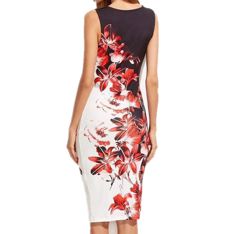 MIOFAR Сезон лето Модная одежда без рукавов Платья с цветочным принтом Платье для