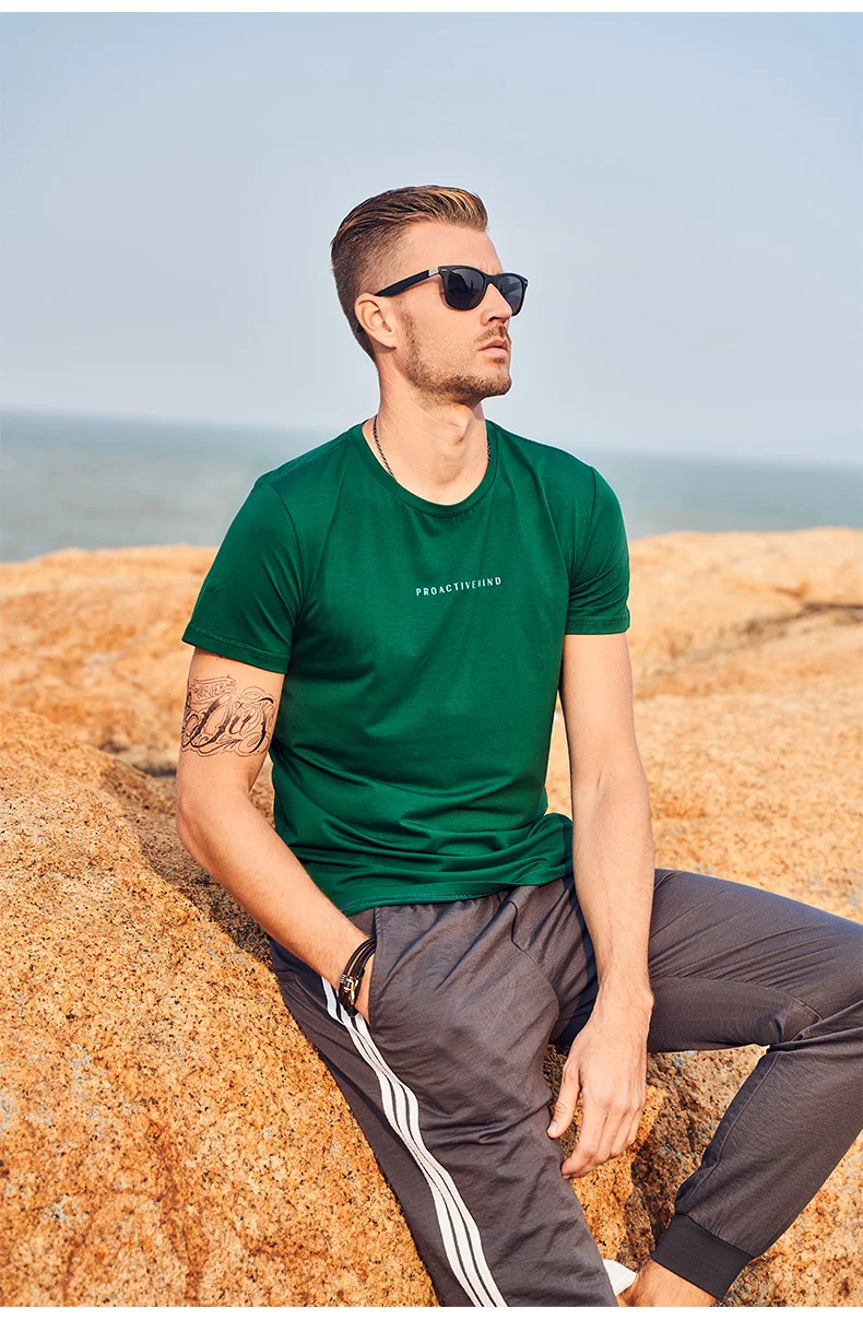 

YTX548 2021 Summer Men's T-shirt Tide Brand Trendy Casual Creative Print Short Sleeve Slim T-shirt
