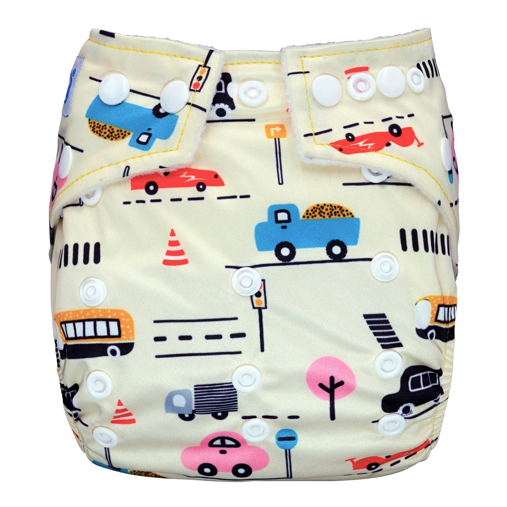 Babyland My pick/новые детские тканевые подгузники с принтами, 1 шт., детские подгузники, штаны для маленьких и больших детей, водонепроницаемые регулируемые детские подгузники, распродажа - Цвет: Кофе