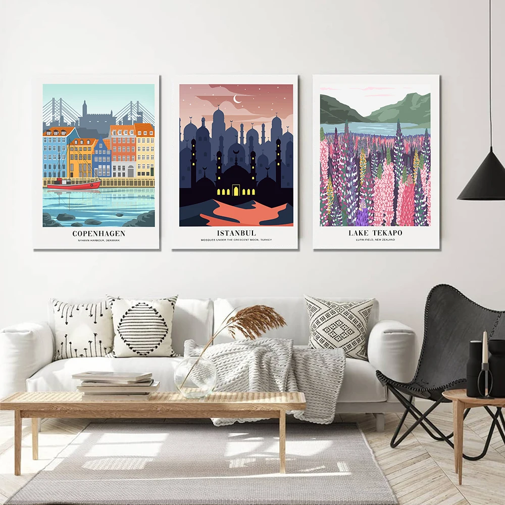 Пейзаж города холст настенная живопись плакат и принты пляж Нью-Йорк