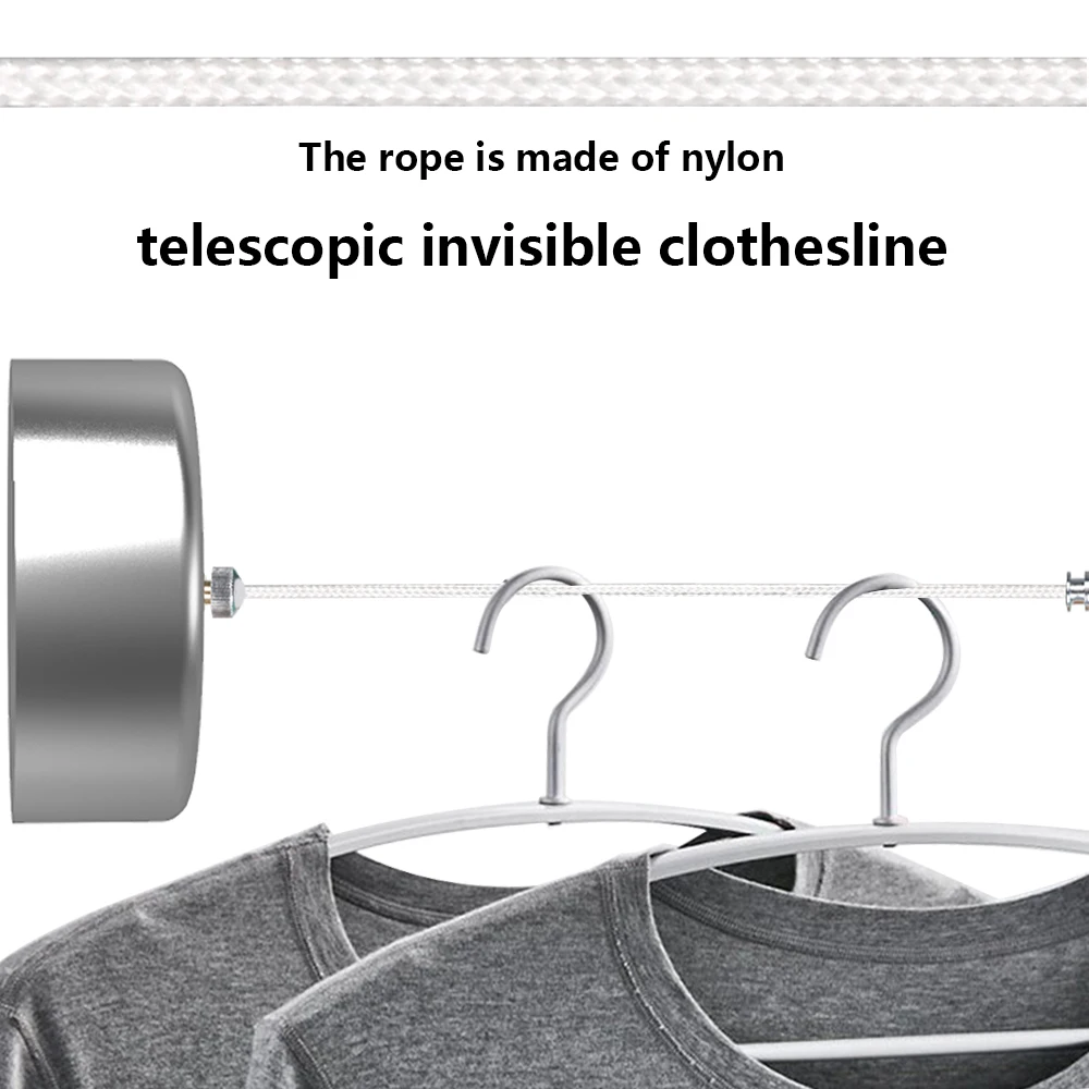 

Retractable Indoor Clothes Hanger Rope Wall Mounted Hanger Drying Towel Rack Flexible Clothesline Bathroom Clothes Dryer