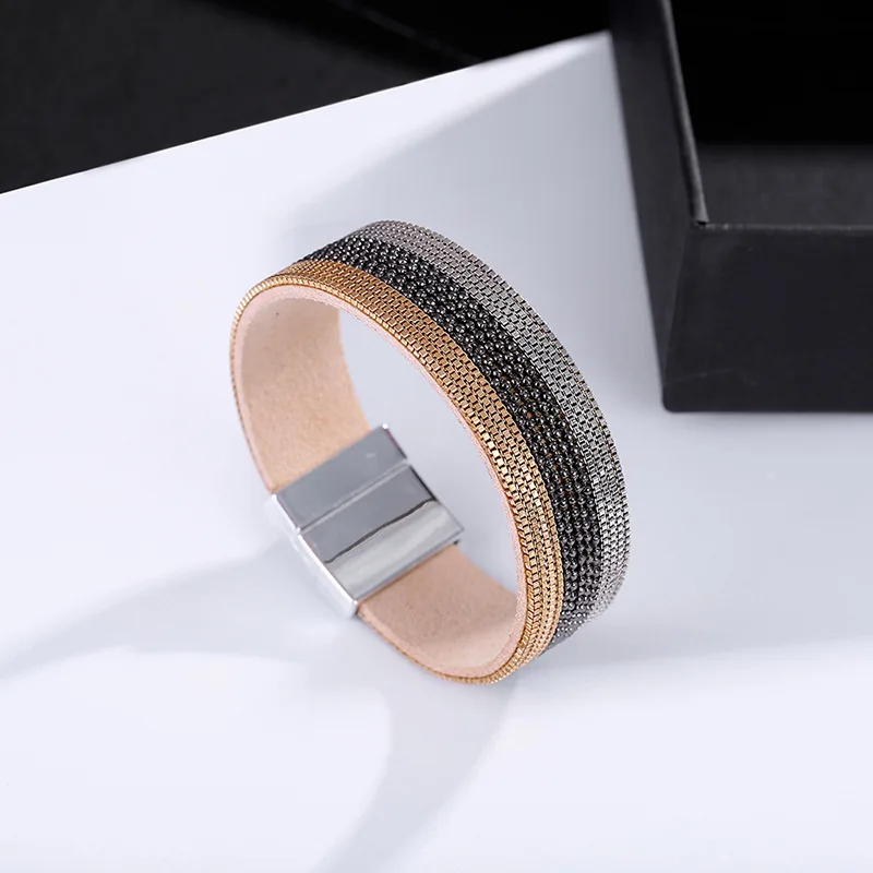 Модный Многослойный кожаный браслет для женщин винтажный очаровательный Pulseira