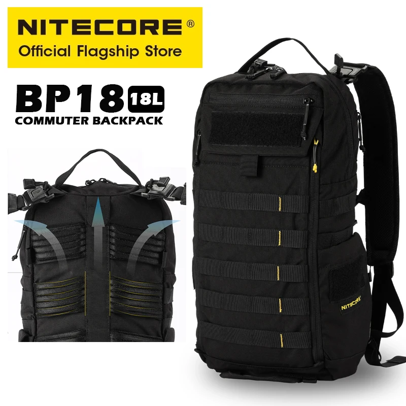 Nitecore BP18 18L Waterproof Travel Backpack Multi-purpose Commuter Trekking Fishing Sport Military Tactical Backpack 500D Nylon