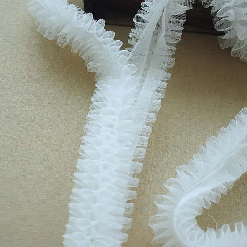 

Net Yarn Pettiskirt Lace Edge Fabric Trim Princess Cake Skirt Swing Sleeve Collar Doll Accessories Handmade DIY Decoration