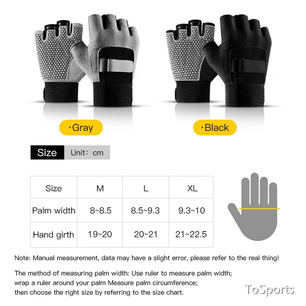 

Sports Gloves Half Finger Gym Weightlifting Fitness Glove Dumbbell Men Women Pair Weight Lifting Gym Gloves Anti-Skid Anti-Shock