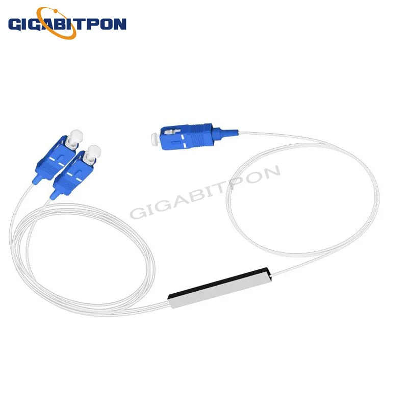 1*2-PLC splitter with 0.9 sleeve micro module 0.9mm 1.5m long steel pipe splitter on both sides with SC connector