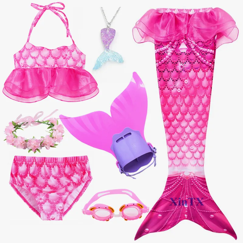 4 шт./компл. Детские Моноласты русалки хвосты для купания детские маскарадные