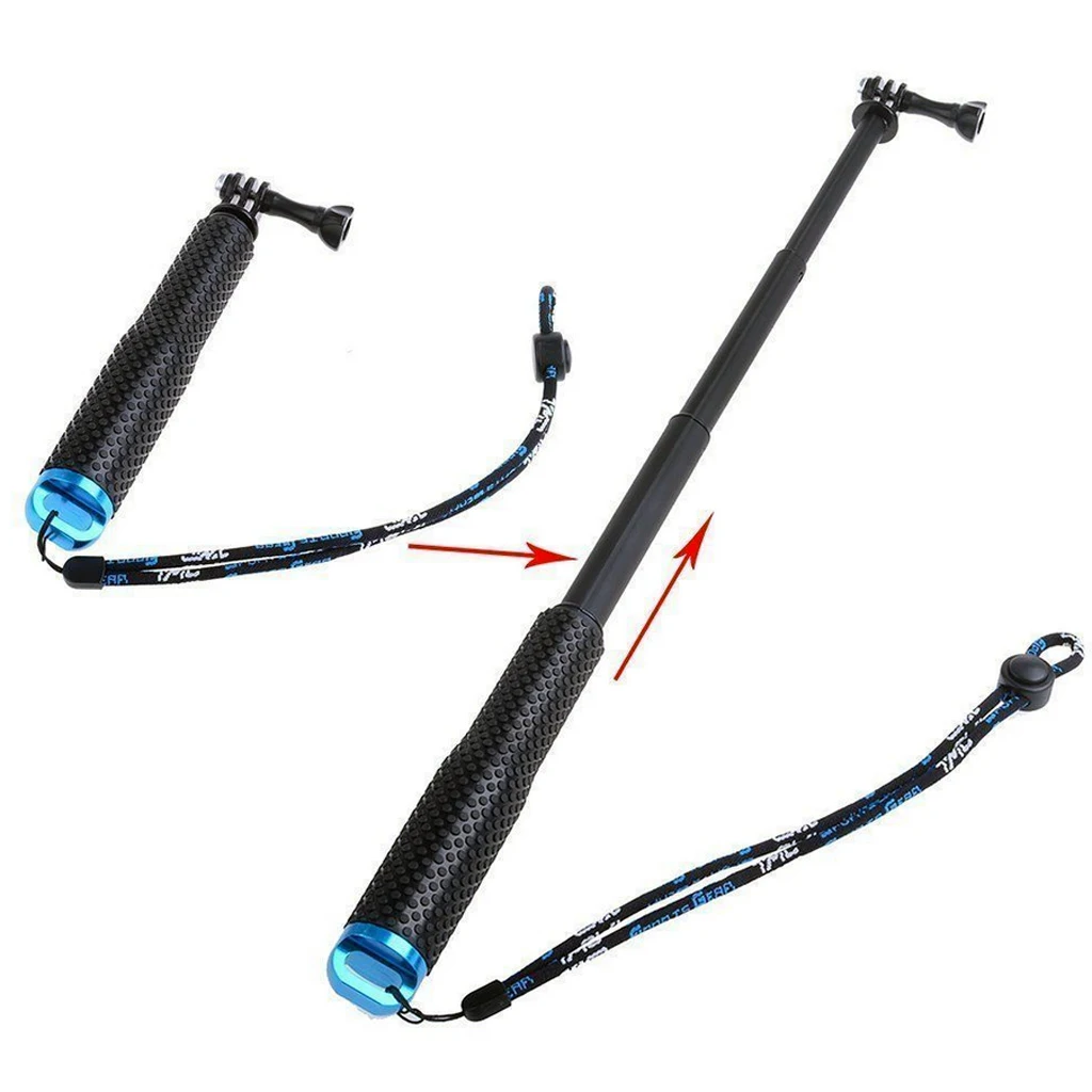 

2pcs Extendable Monopod Tripod Selfie Stick Pole for Gopro 4 3 Blue
