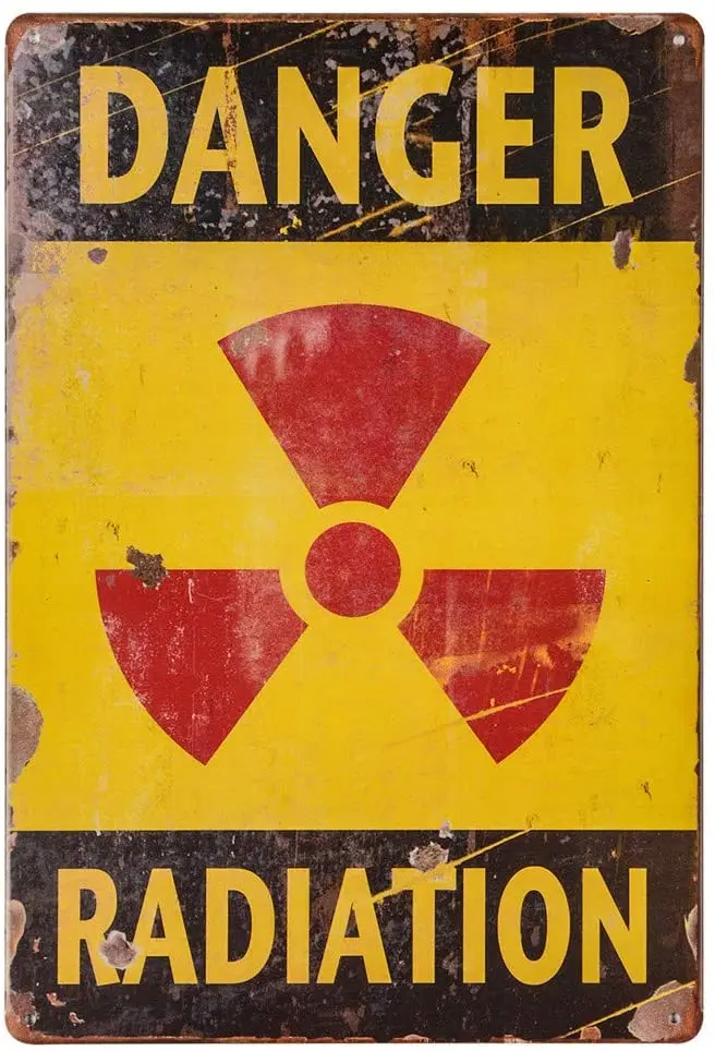 

Металлический оловянный знак (опасное излучение), Премиум плакат для наружной зоны излучения, настенное украшение, прямоугольный металличе...