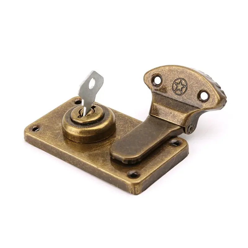 

2022 New Bronze Tone Leather Suitcase Buckle Box Vintage Metal Lock Antique Toggle Hasp Latch