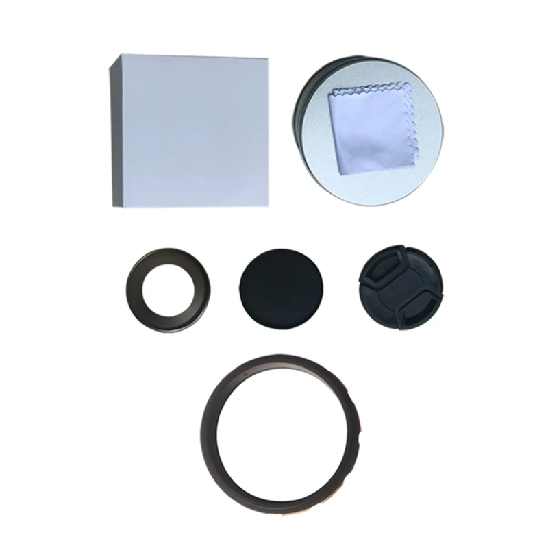 

H054 Lens Adapter Ring Kit - 52mm 10x Macro Lens with Lens Cap Accessories Set for Mciro Card Cameras