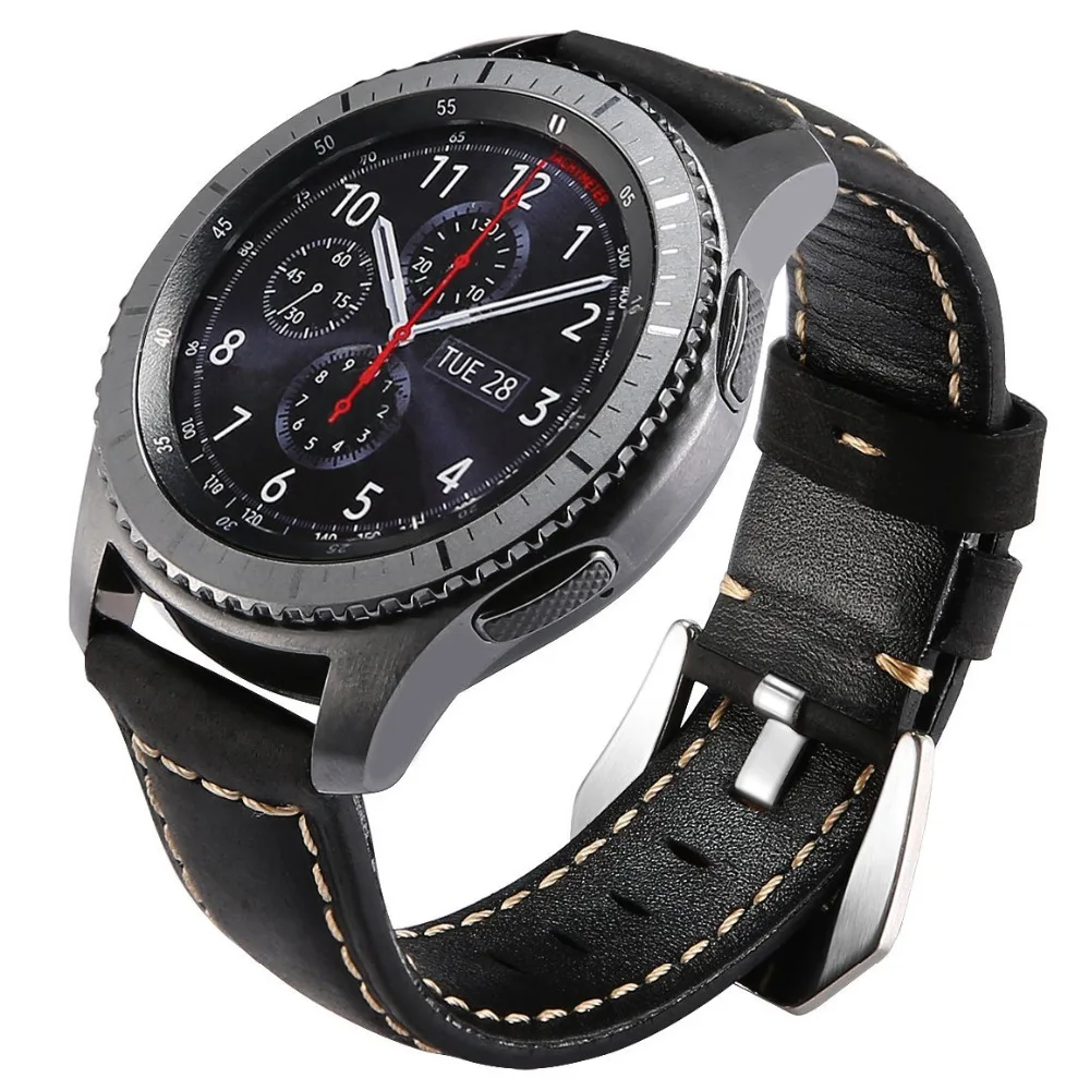 

22mm Leather band for Samsung Galaxy watch 3 45mm/46mm Gear s3 Frontier smartwatch bracelet Huawei watch GT-2-2e-pro GT2E strap