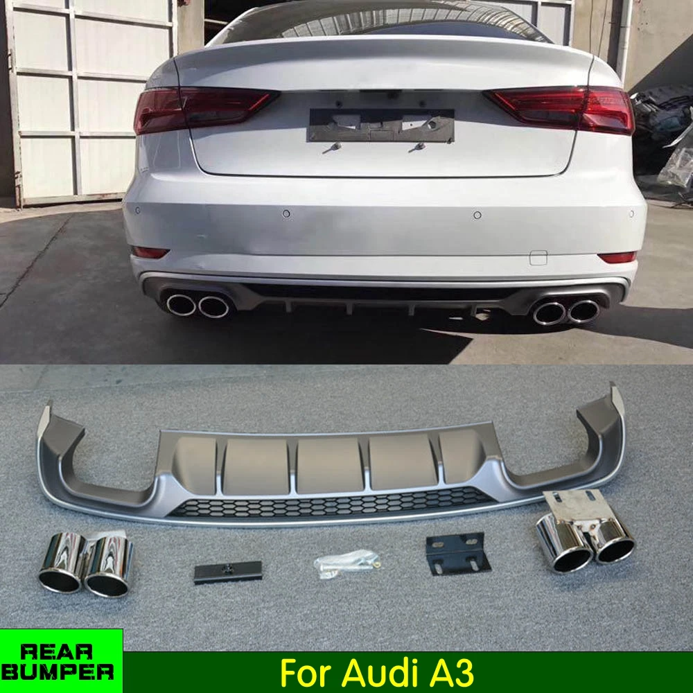 PP Диффузор губа на задний бампер для Audi A3 Стандартный/Sline/Стандартный