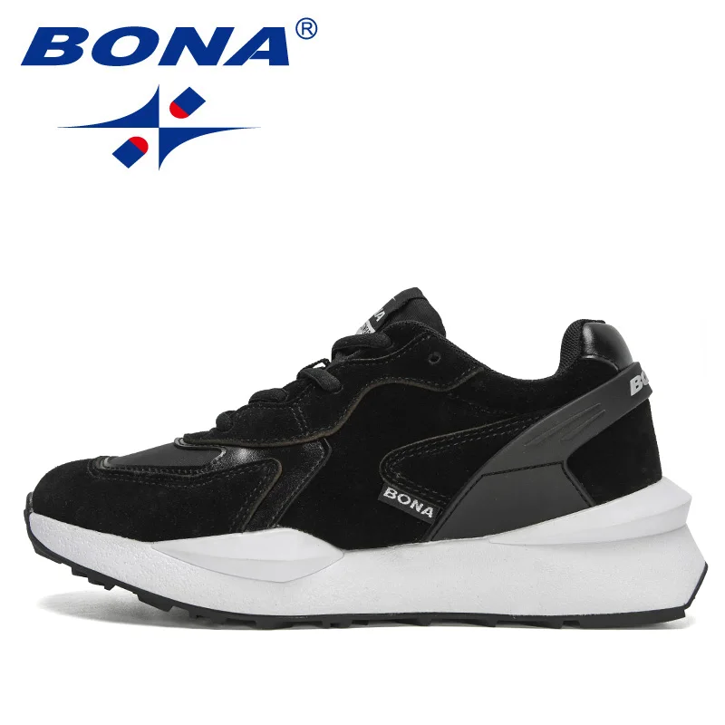 BONA 2021 New Designers Suede Platform Sneakers Women Fashion Running Walking Shoes Ladies Breathable Casual Footwear Feminimo