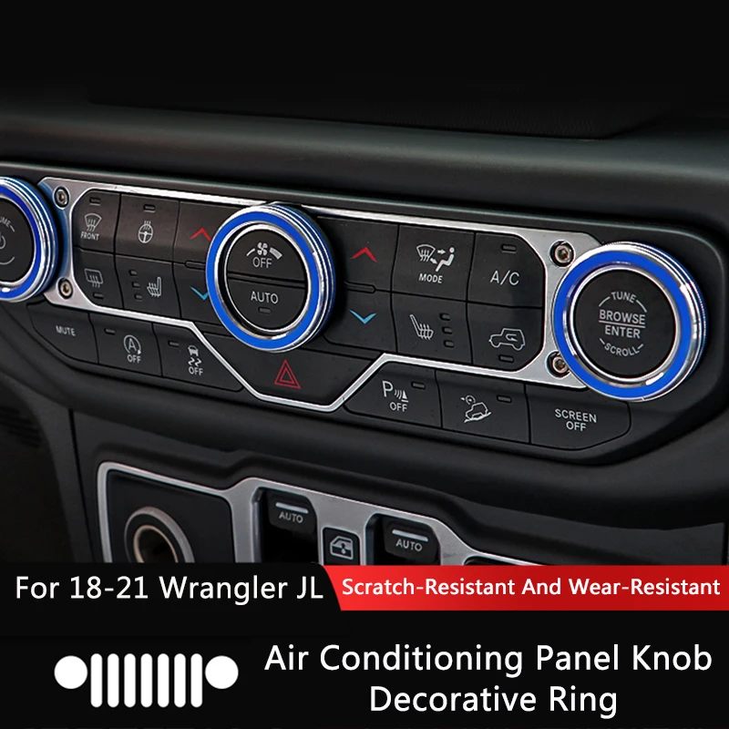 

Ручка кондиционера TAJIAN, декоративное кольцо, регулировка фары, крышка переключателя, интерьерные аксессуары для Jeep Wrangler JL 18-21