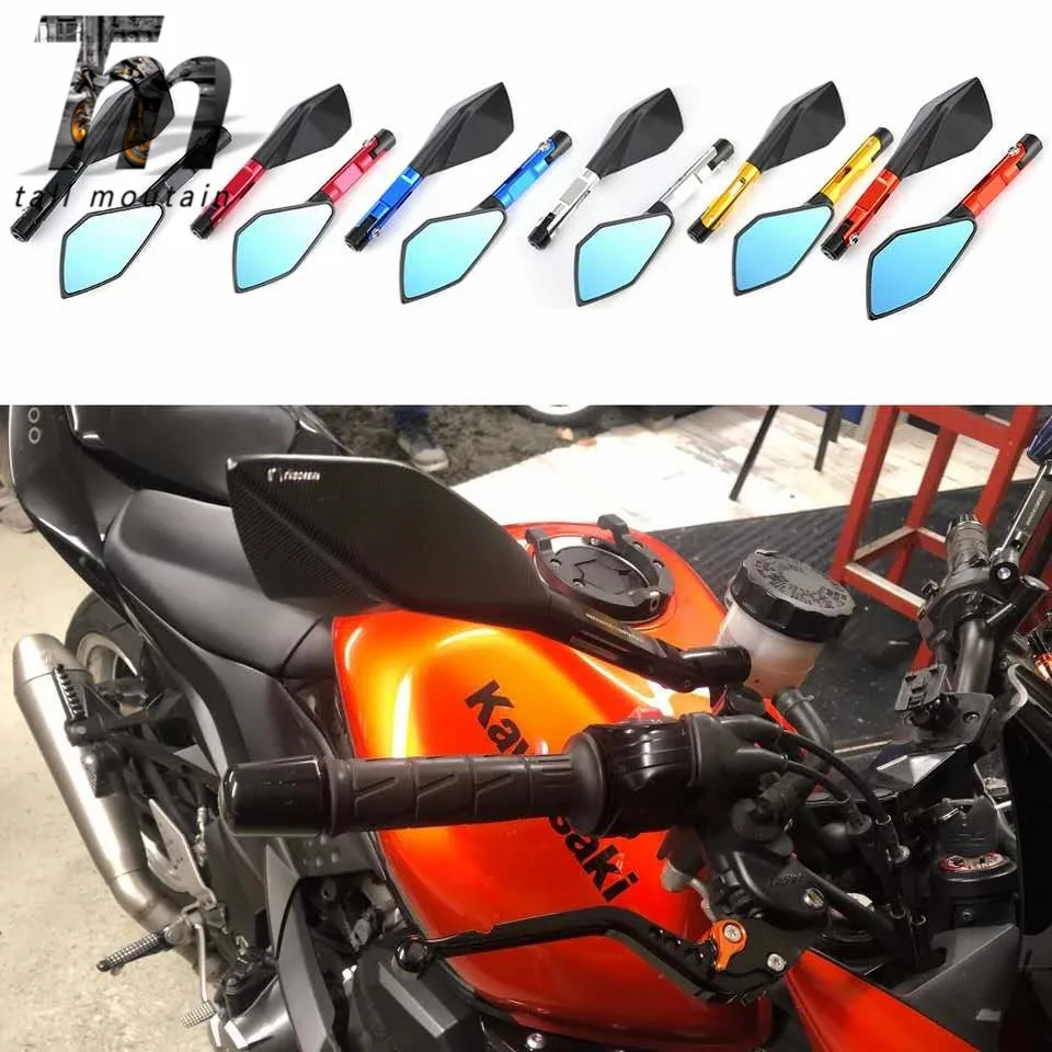 Espejos retrovisores laterales para YAMAHA MT07 MT09 MT 07 Kawasaki Z900 Z900RS Z800 Z1000 motocicleta CNC de aluminio retr|Боковые