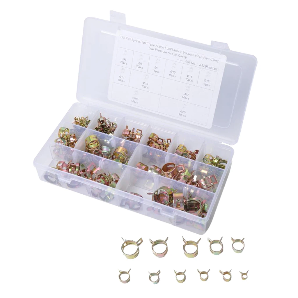 

6-20 мм пружинный стальной зажим топливного масла линия вакуумный шланг зажим части 145X