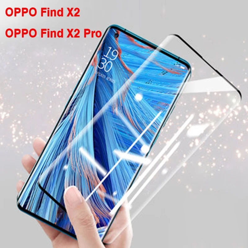 Фото Изогнутое закаленное стекло с полным покрытием для OPPO Find X2 Взрывозащищенная Изогнутое закаленное стекло с полным покрытием для OPPO Find X2 Взрывозащищенная