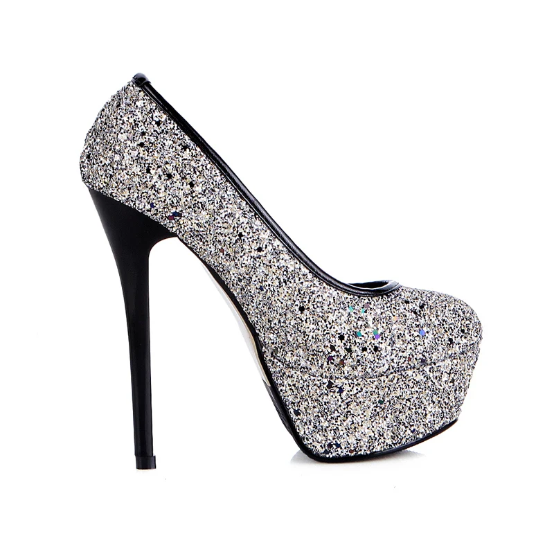 2019 женские блестящие ботинки сандалии на очень высоком каблуке 14 см с блестками