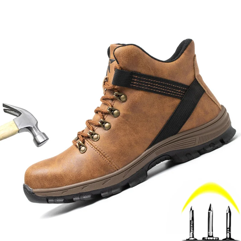 

Anti-smashing wear-resistant high-top labor insurance shoes men's boots non-slip and waterproof safety work shoes steel shoes