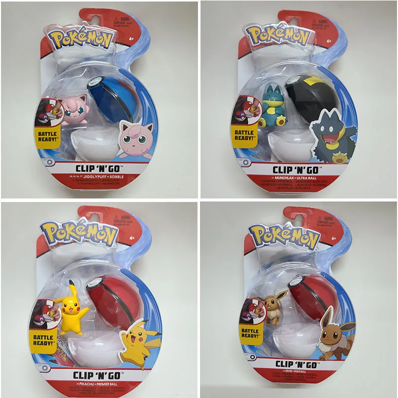 

Pokemon Pikachu Jigglypuff Eevee Snorlax Poke Ball WCT Belt Poke Ball Boxed Ball Pokemon Figure Model Toys